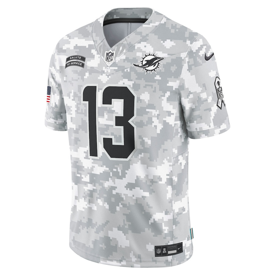 Dan Marino 13 Miami Dolphins 2024 Salute to Service Retired Player Limited Arctic Camo NFL Jersey Men's