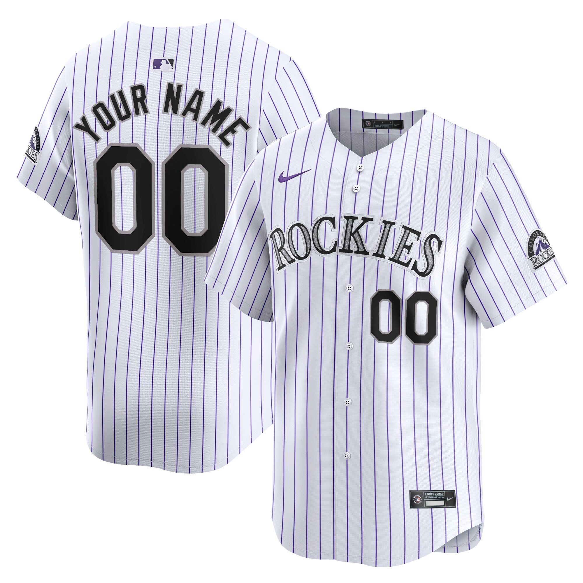 Colorado Rockies White Home Limited Custom MLB Jersey Youth