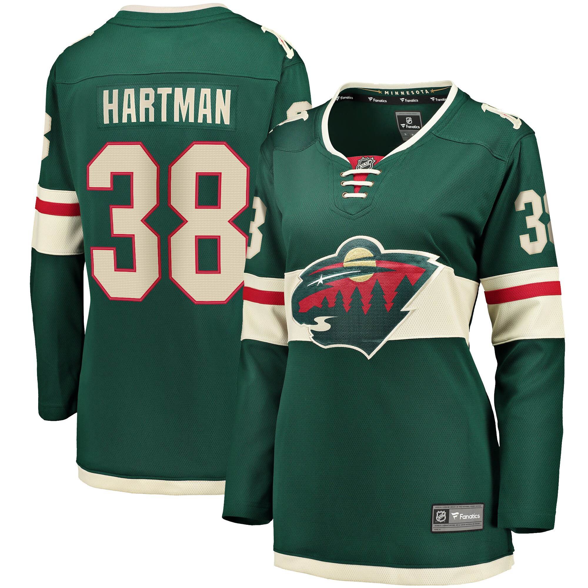 Minnesota Wild Ryan Hartman Green Home Breakaway Player NHL Jersey Women's