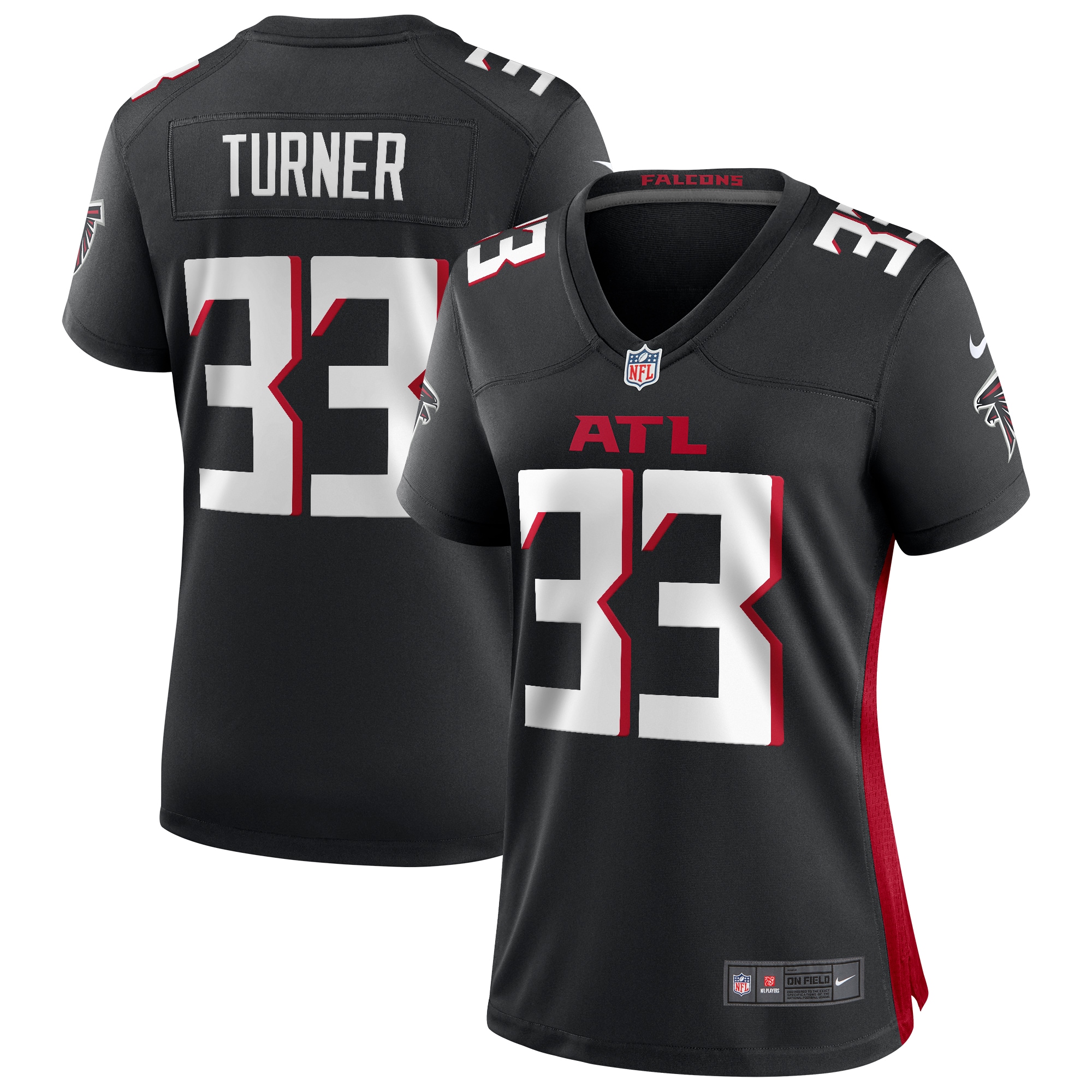 Atlanta Falcons Michael Turner Black Game Retired Player NFL Jersey Women's