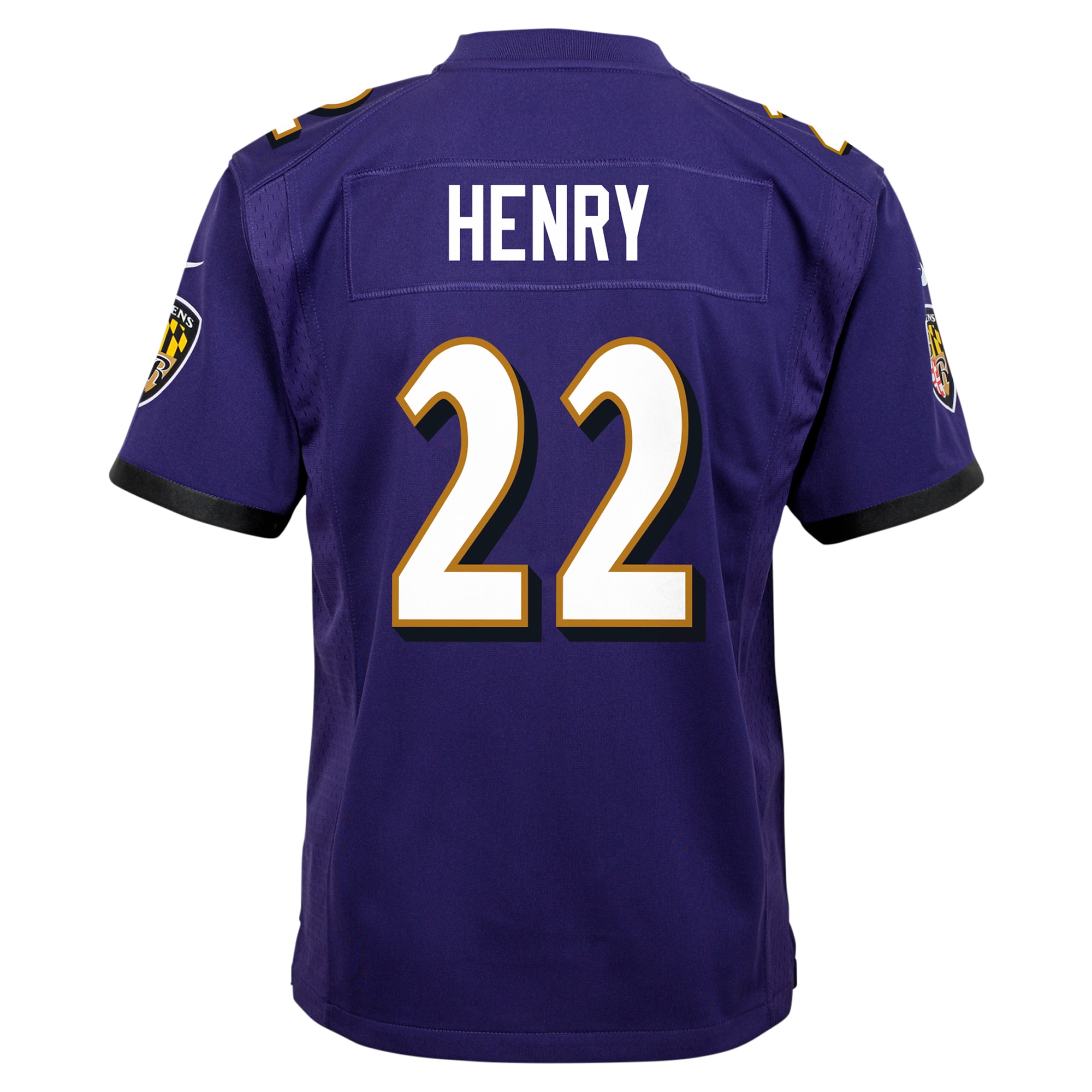 Baltimore Ravens Derrick Henry Purple Team Player Game NFL Jersey Youth