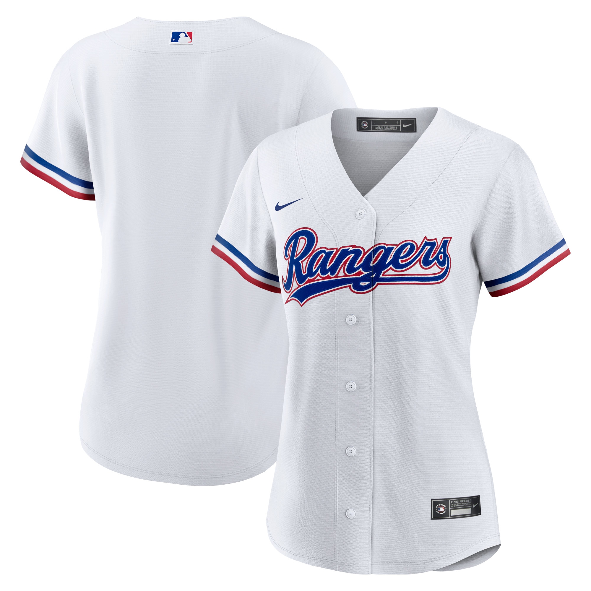 Texas Rangers White Home Team MLB Jersey Women's