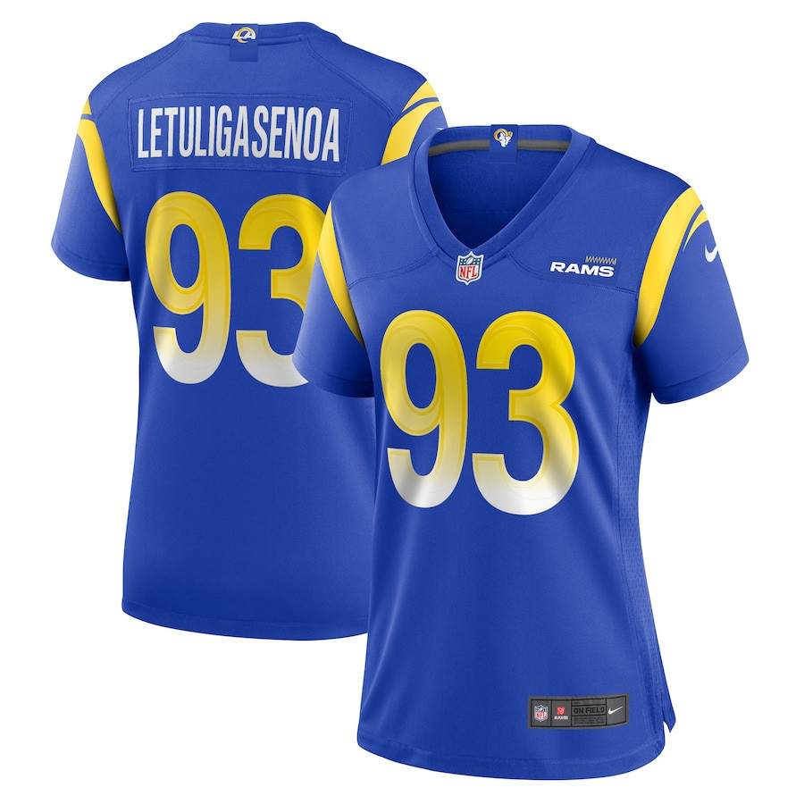 Tuli Letuligasenoa 93 Los Angeles Rams Game Royal NFL Jersey Women's
