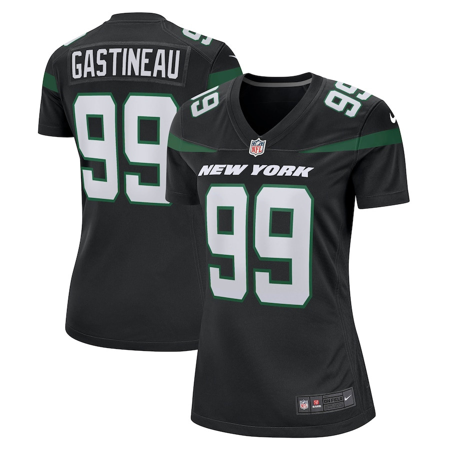 Mark Gastineau 99 New York Jets Game Stealth Black NFL Jersey Women's