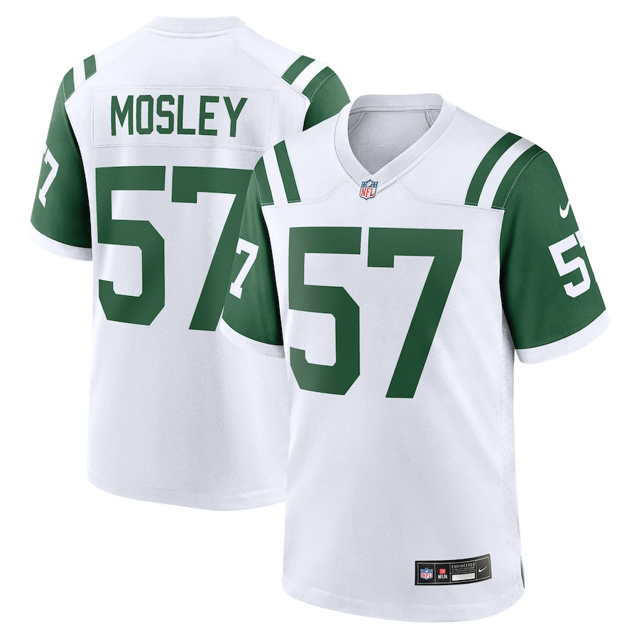 C.J. Mosley 57 New York Jets Classic Alternate Game White NFL Jersey Men's