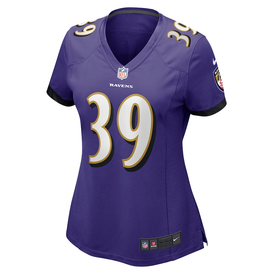 Eddie Jackson 39 Baltimore Ravens Game Purple NFL Jersey Women's