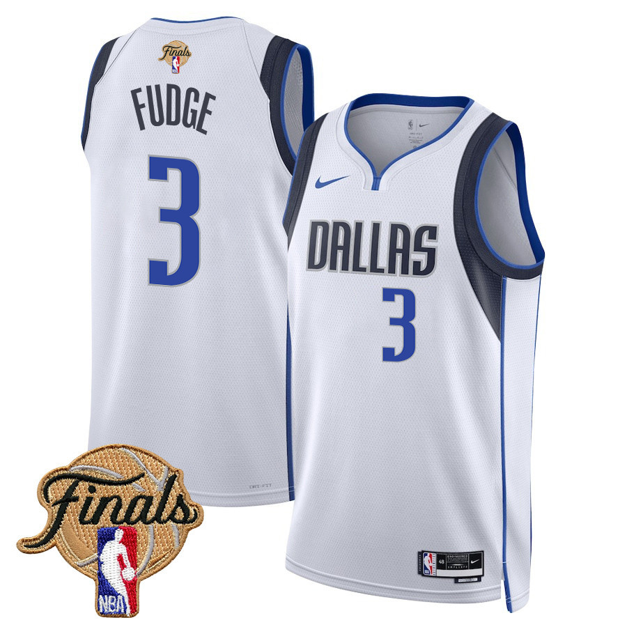 Alex Fudge 3 Dallas Mavericks 2024 FINALS PATCH Swingman Association Editio White NBA Jersey Men's