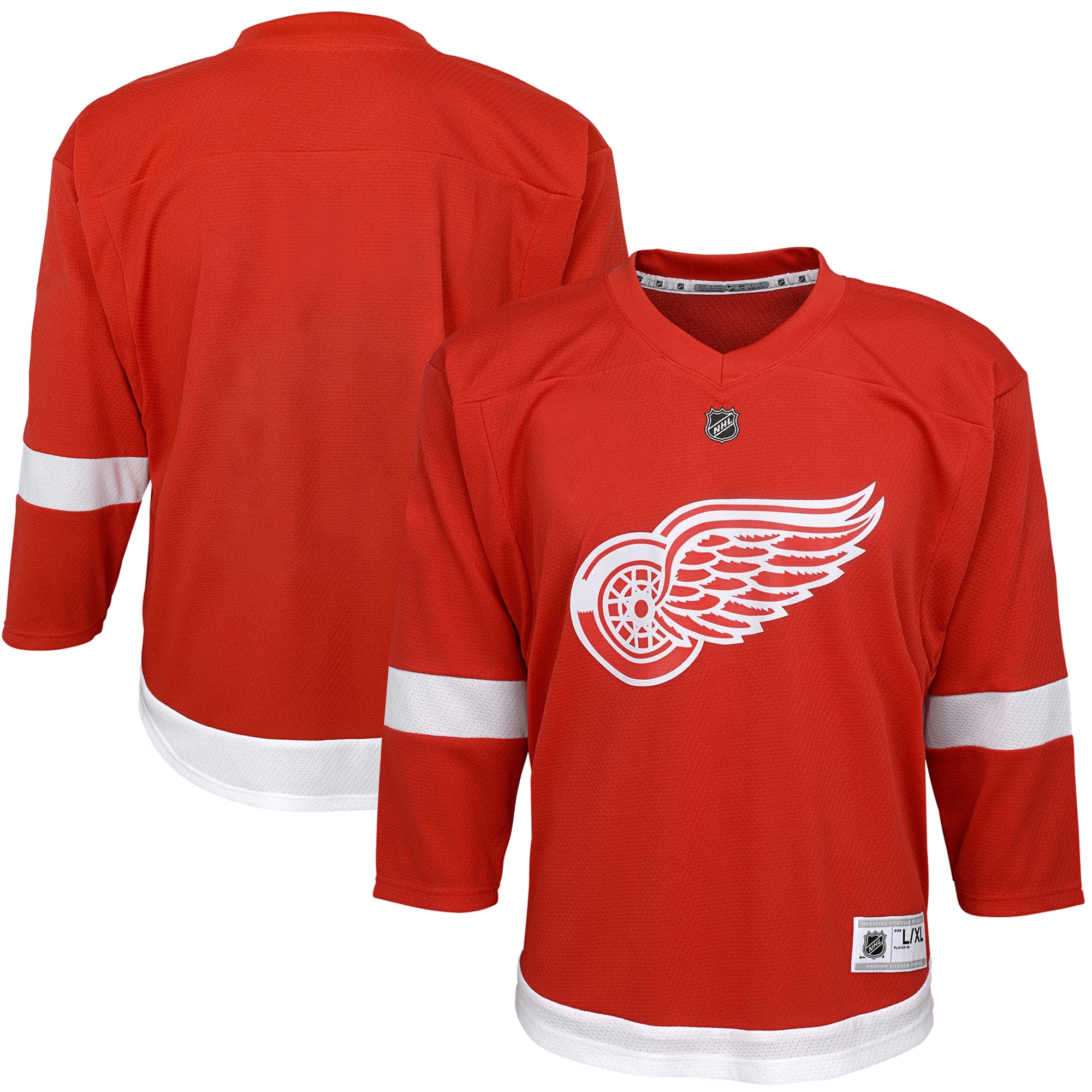 Detroit Red Wings Red Home Blank NHL Jersey Youth