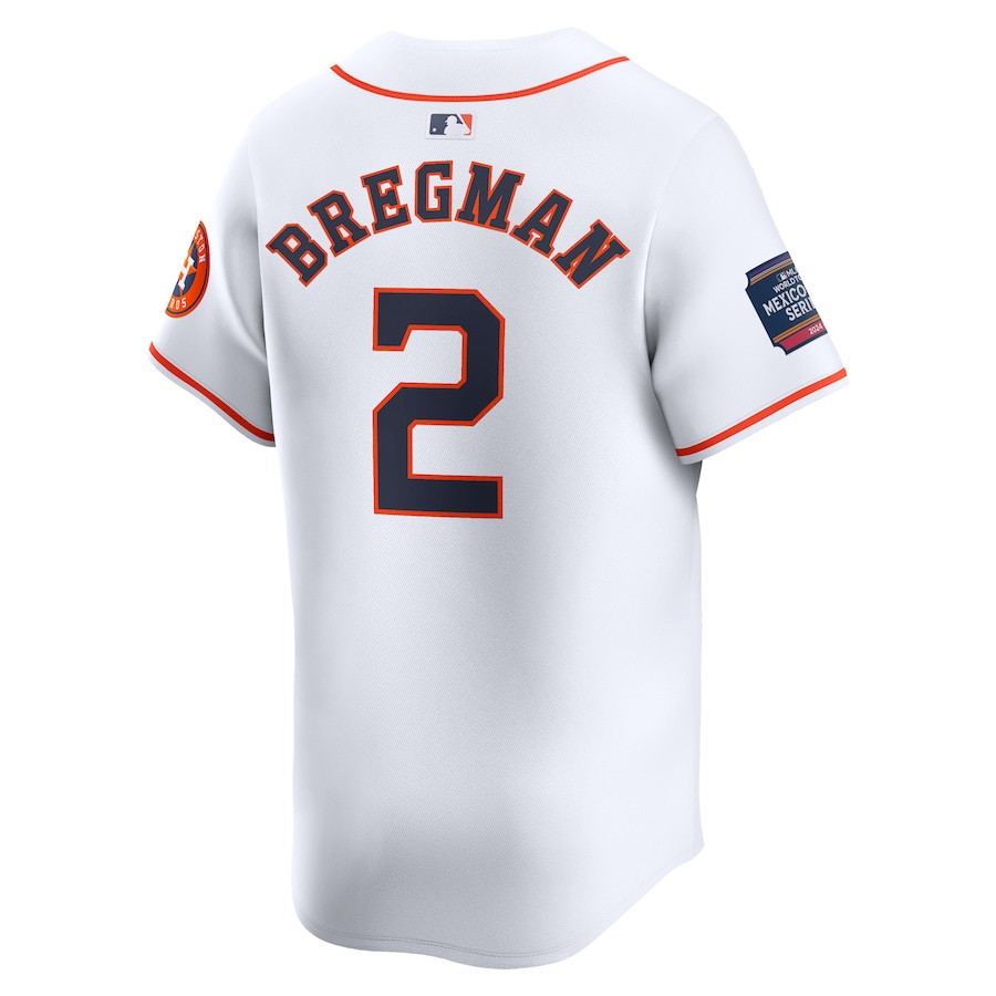 Alex Bregman 2 Houston Astros 2024 World Tour Mexico City Series Home Limited White MLB Jersey Men's