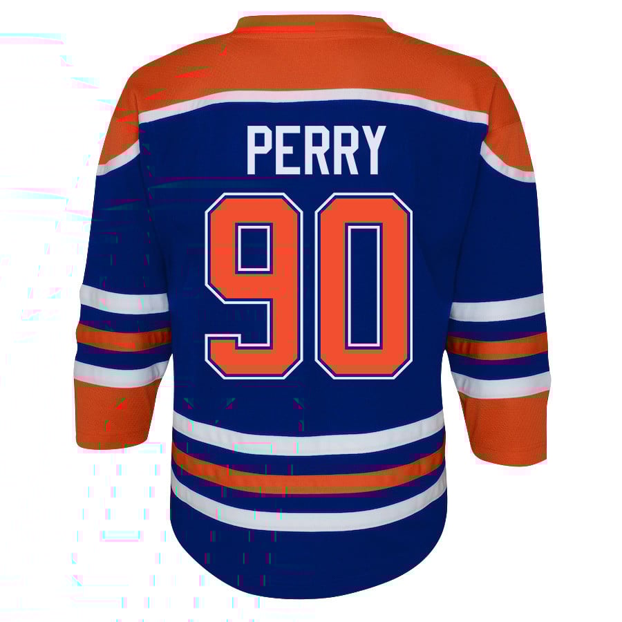 Corey Perry 90 Edmonton Oilers 2024 STANLEY CUP Final Home Royal NHL Jersey Youth