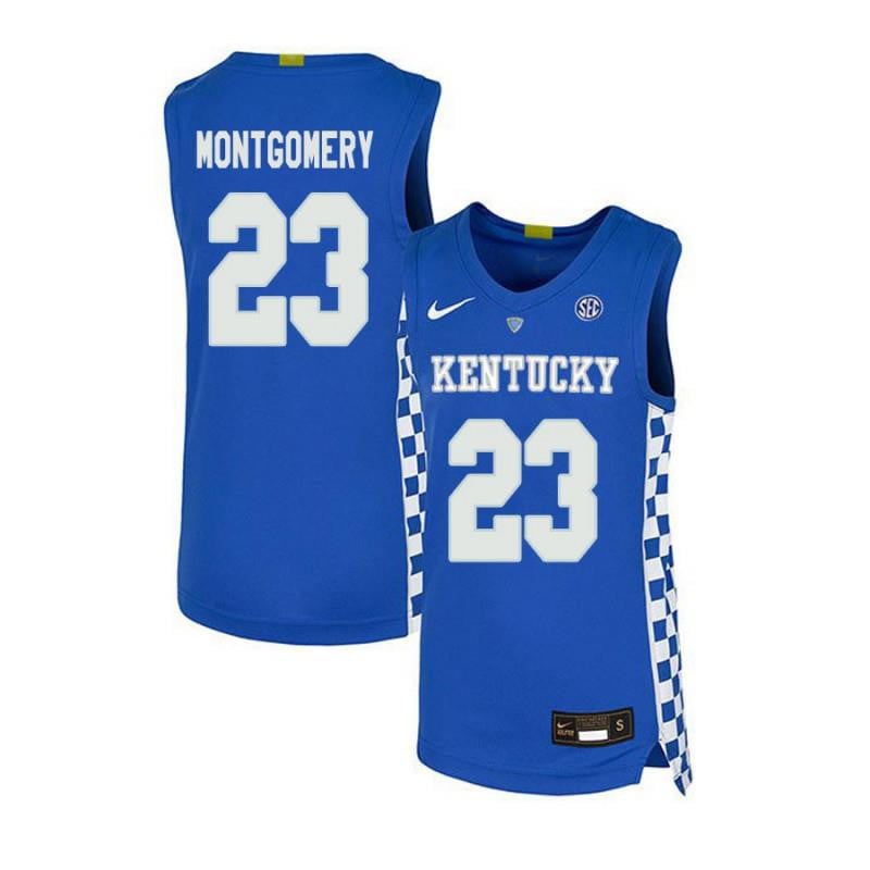 23 EJ Montgomery Royal Blue Elite Kentucky Wildcats NCAA Jersey Men's