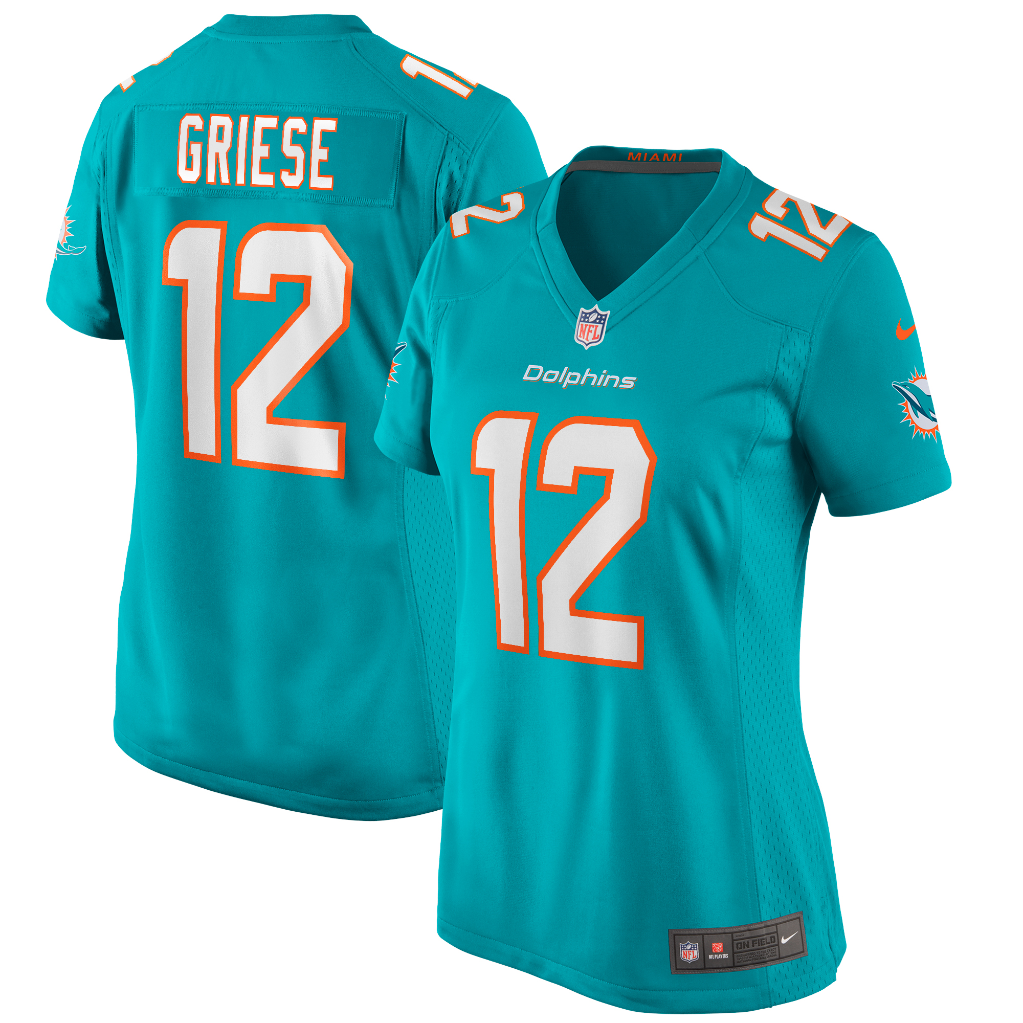 Miami Dolphins Bob Griese Aqua Game Retired Player NFL Jersey Women's