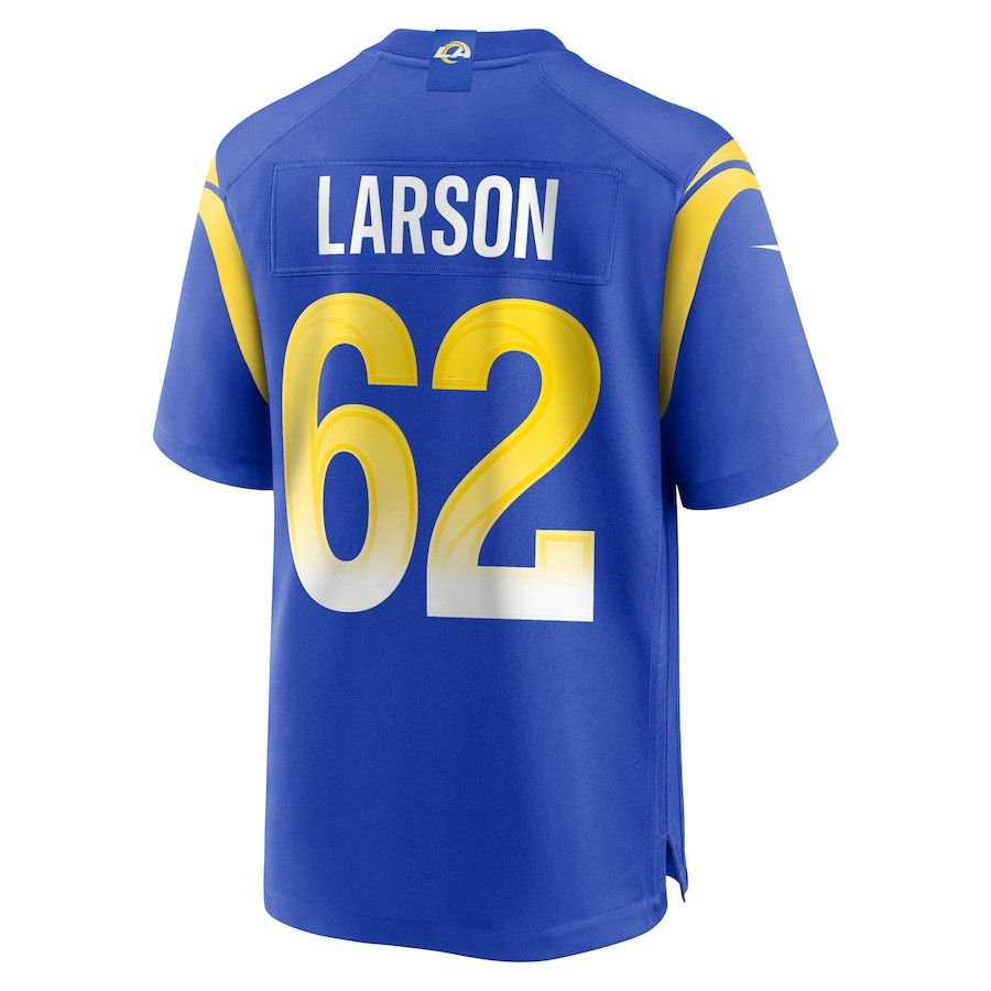 Blake Larson 62 Los Angeles Rams Game Royal NFL Jersey Men's