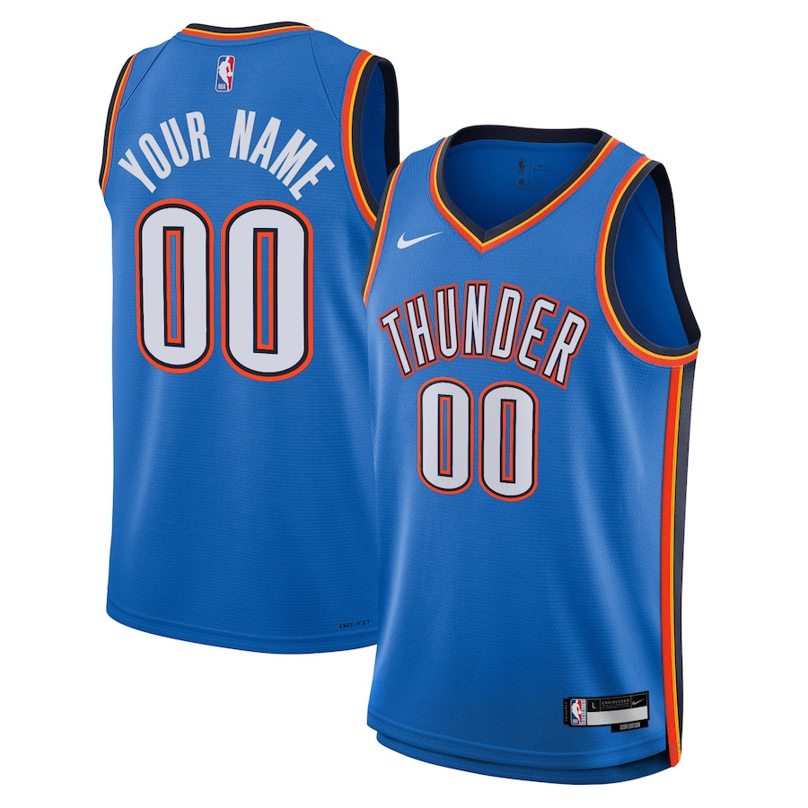 Oklahoma City Thunder 2023/24 Icon Swingman Custom Blue NBA Jersey Men's