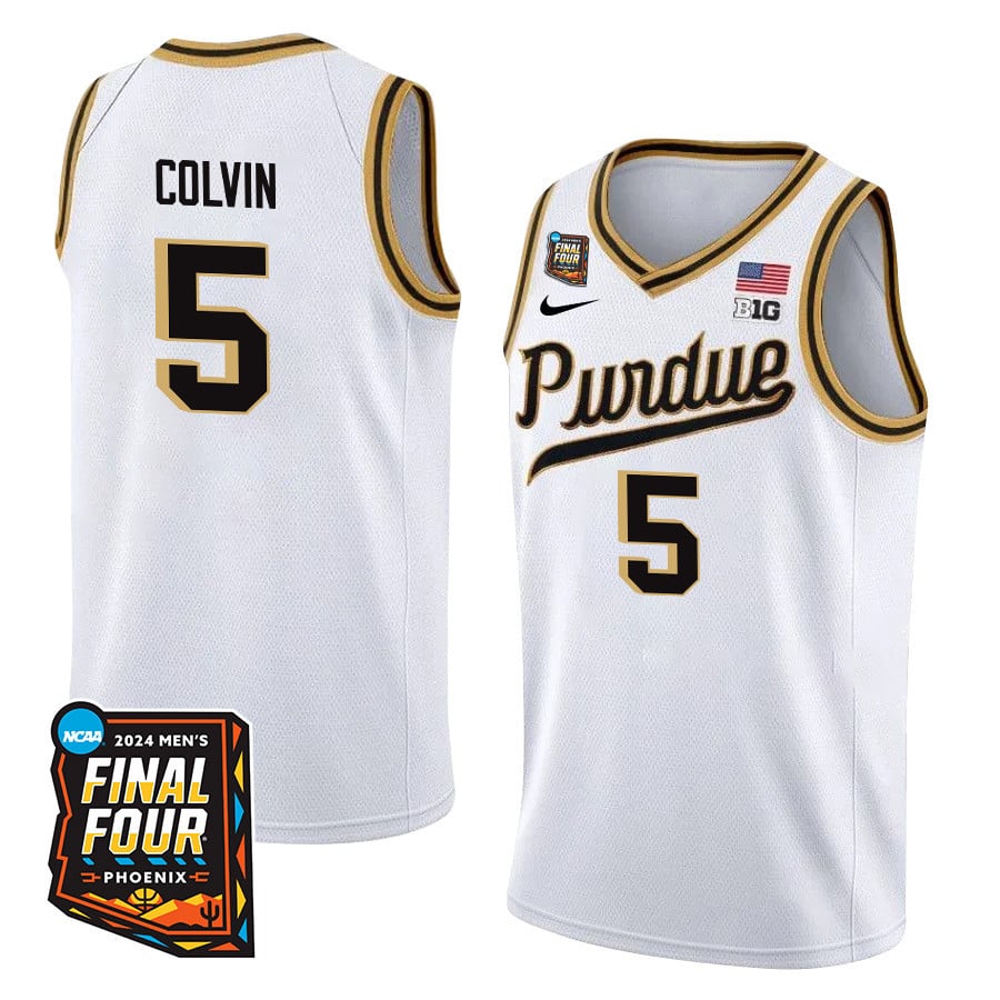 Myles Colvin 5 Purdue Boilermakers 2024 Final Four Patch Unisex NCAA Jersey Unisex