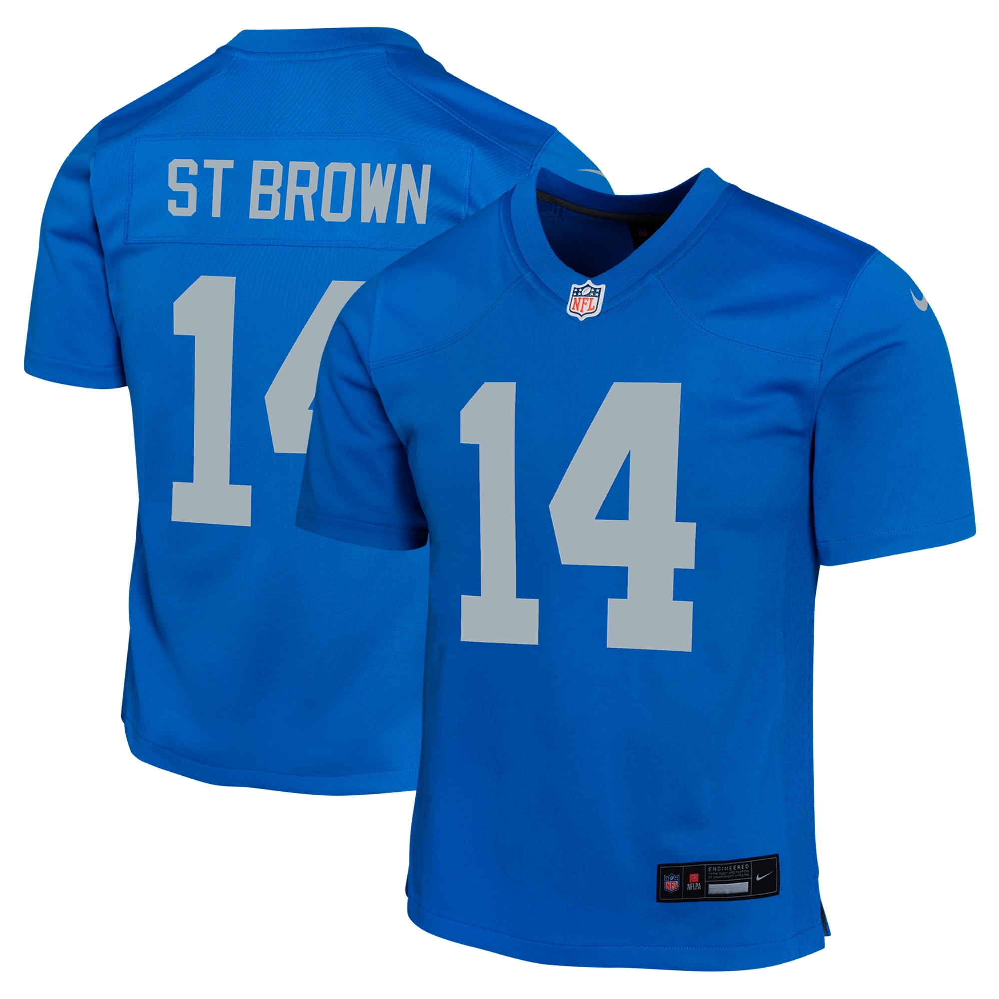 Detroit Lions Amon-Ra St. Brown Blue Alternate Game NFL Jersey Youth