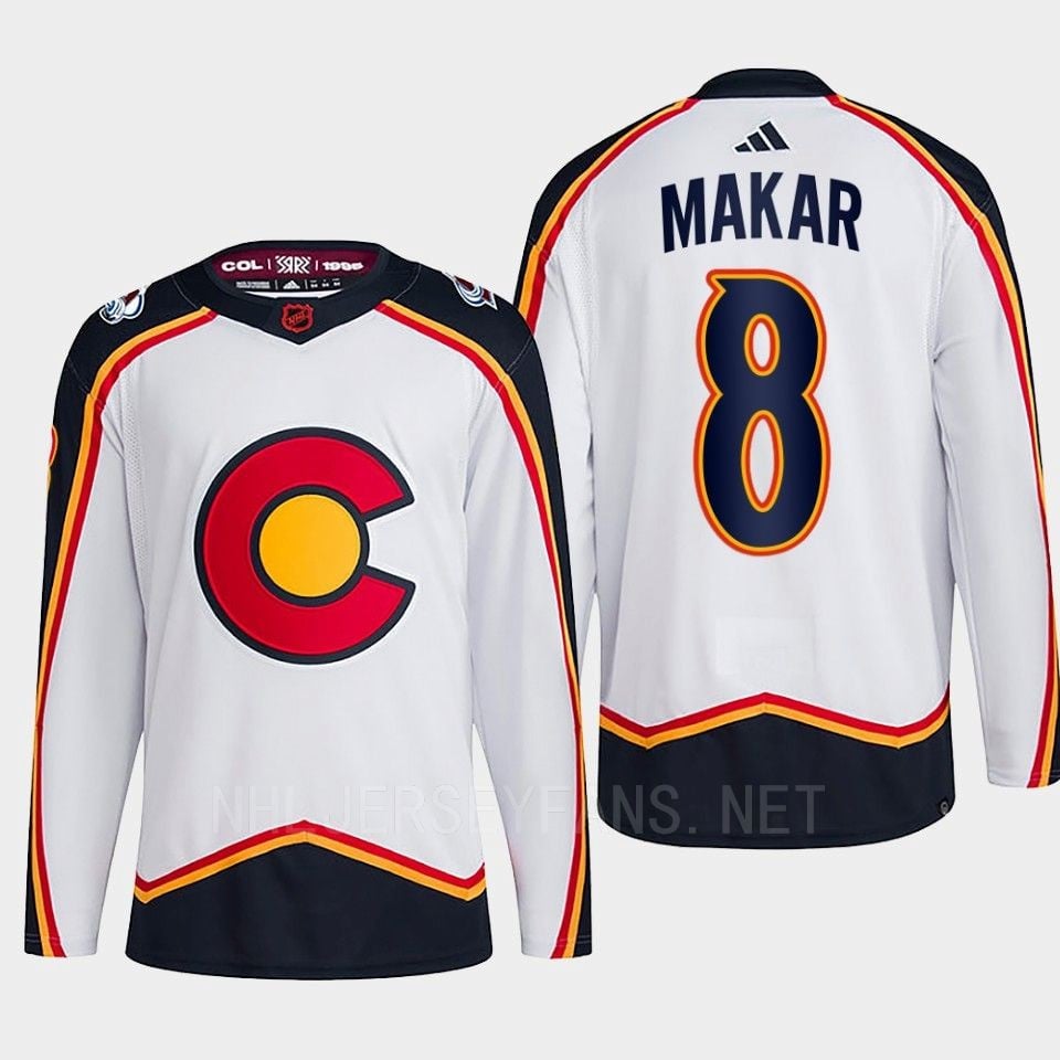 Cale Makar 8 Reverse Retro 2.0 2022 Colorado Avalanche White Primegreen NHL Jersey Men's