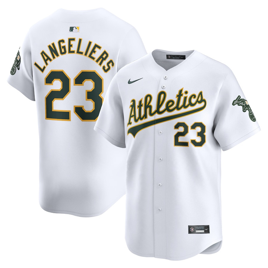 Shea Langeliers 23 Oakland Athletics Home Limited White MLB Jersey Men's
