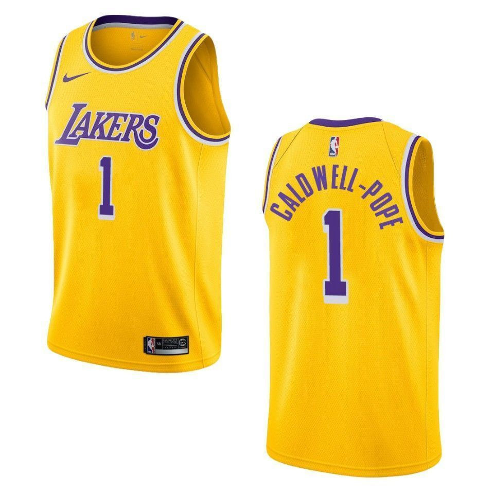Los Angeles Lakers 1 Kentavious Caldwell-pope Icon Swingman Gold NBA Jersey Men's