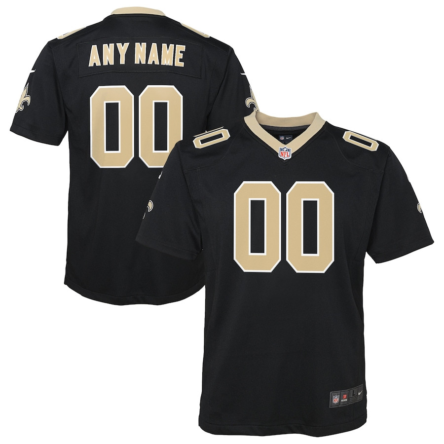 New Orleans Saints Custom Game Black NFL Jersey Youth