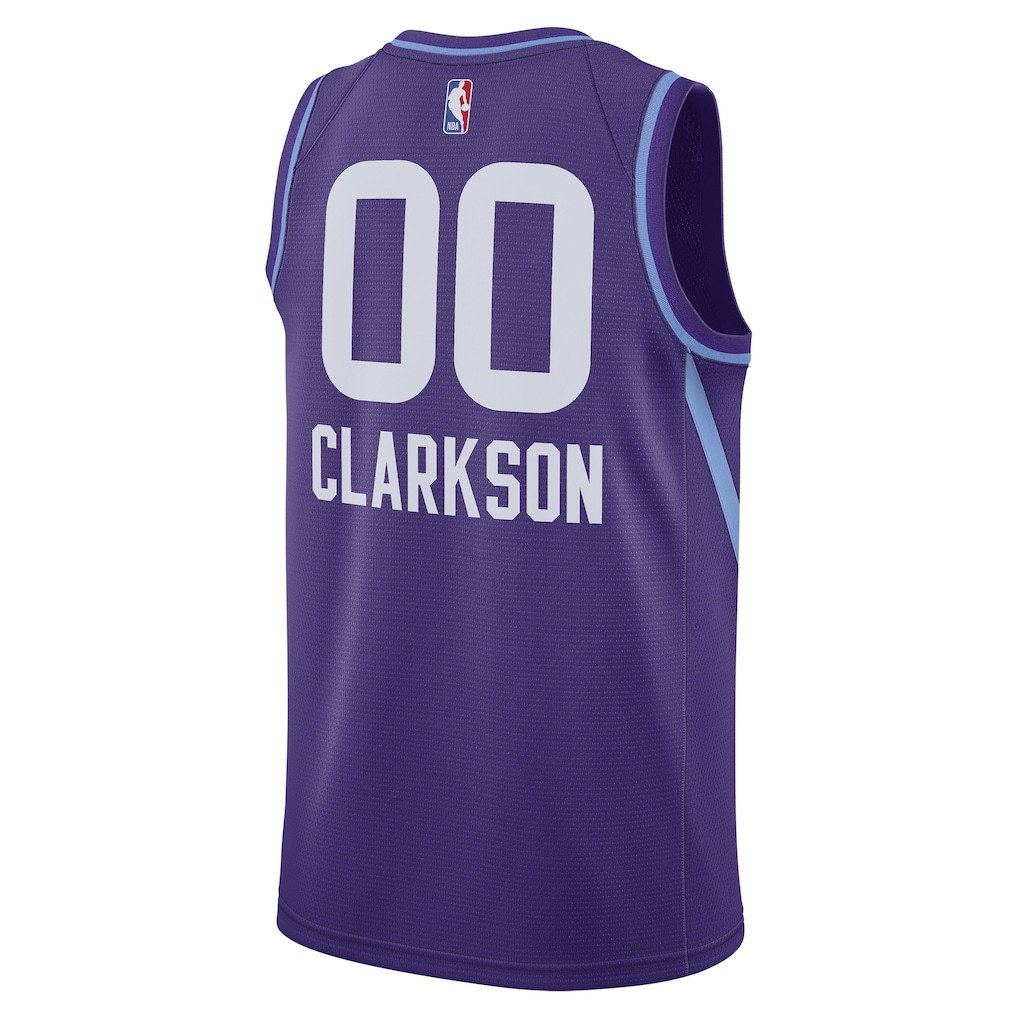 Jordan Clarkson 00 Utah Jazz Unisex 2024/25 Swingman Player City Edition Purple NBA Jersey Unisex