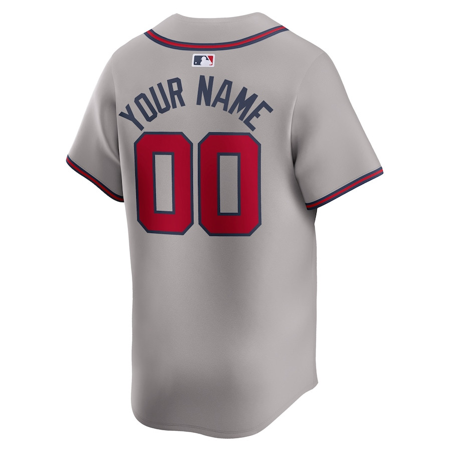 Atlanta Braves Away Limited Custom Gray MLB Jersey Men's