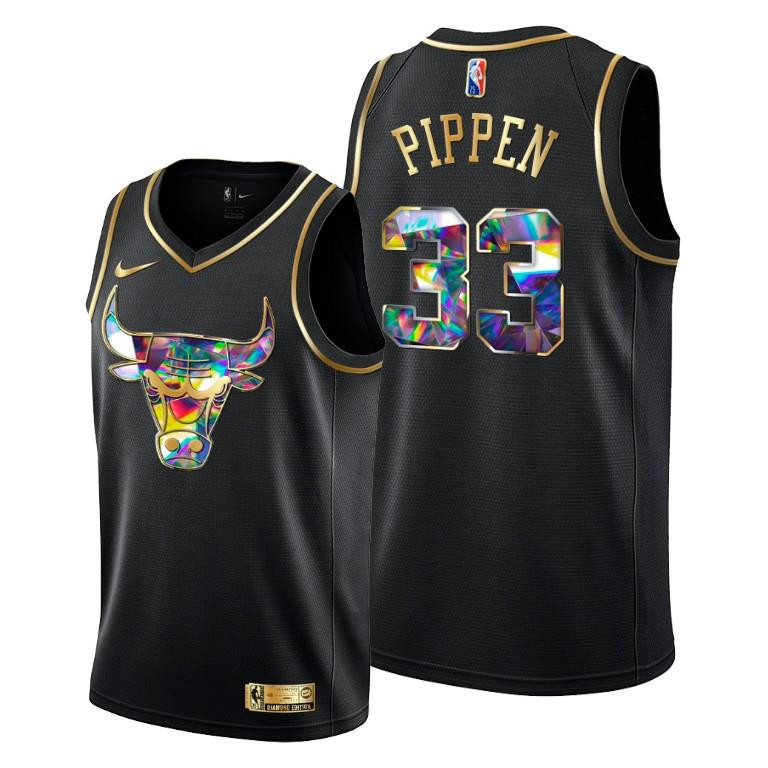 Scottie Pippen 33 Chicago Bulls 75th Anniversary Team Black Men NBA Jersey Men's