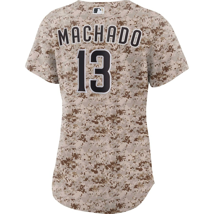 Manny Machado 13 San Diego Padres USMC Alternate Camo MLB Jersey Women's