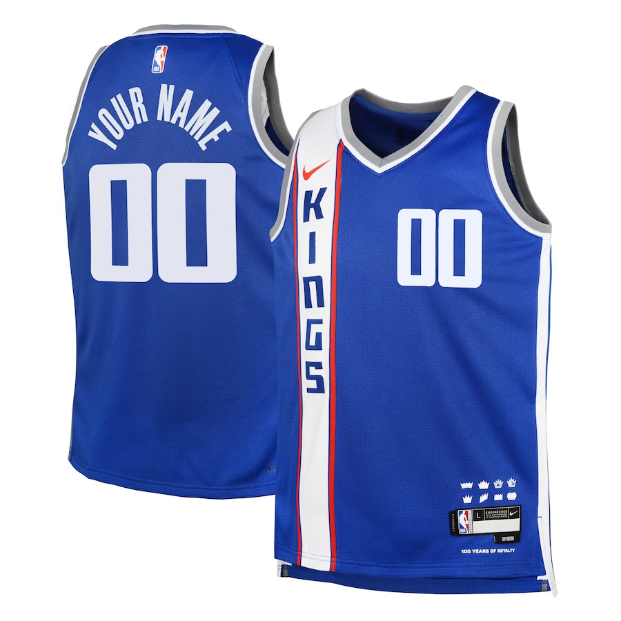 Sacramento Kings 2023/24 City Edition Swingman Custom Blue NBA Jersey Youth