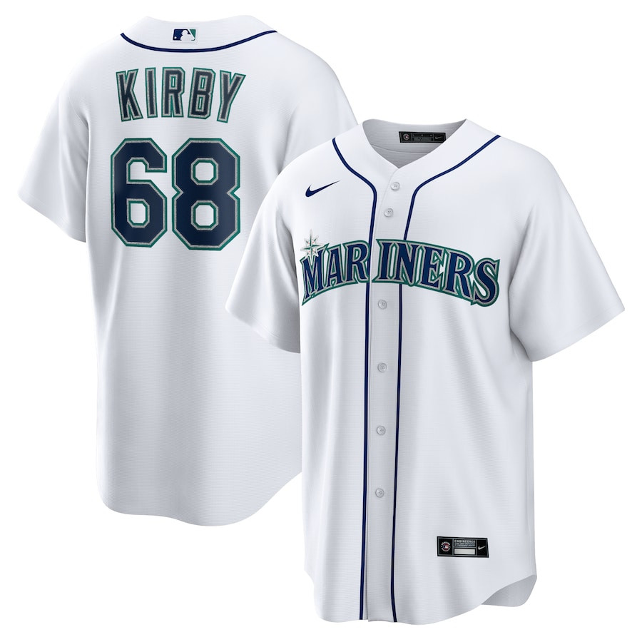 George Kirby 68 Seattle Mariners Home White MLB Jersey Men's