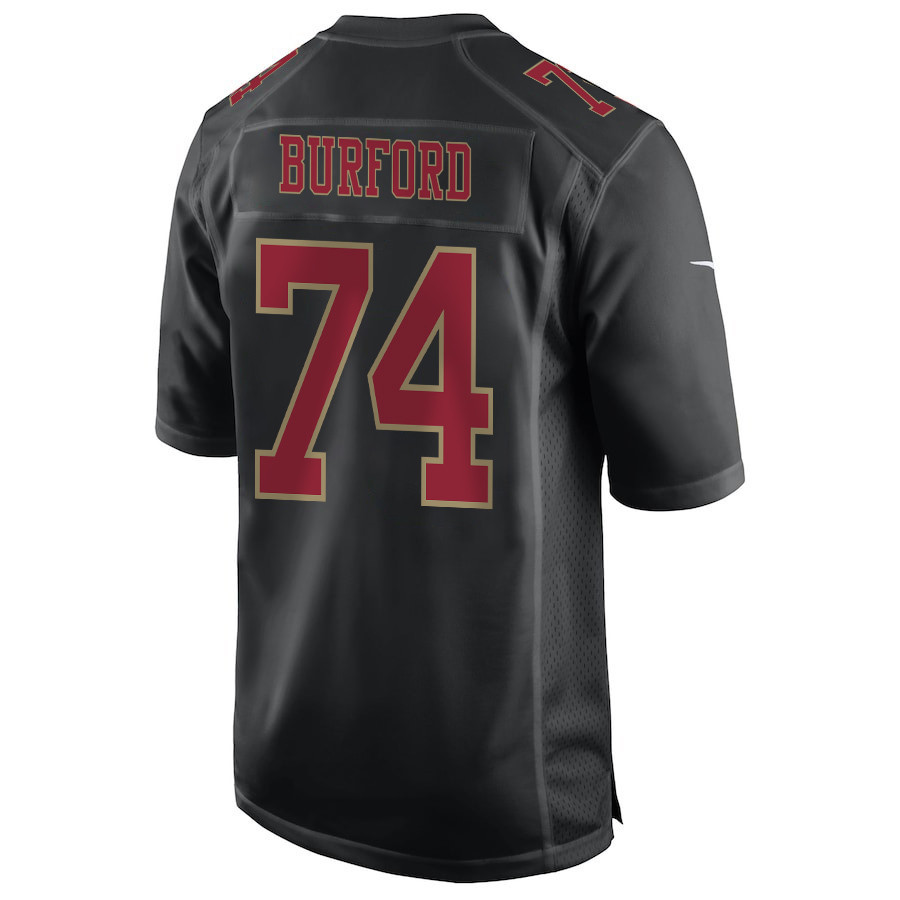 Spencer Burford 74 San Francisco 49ers Super Bowl LVIII Patch Fashion Game Carbon Black NFL Jersey Men's