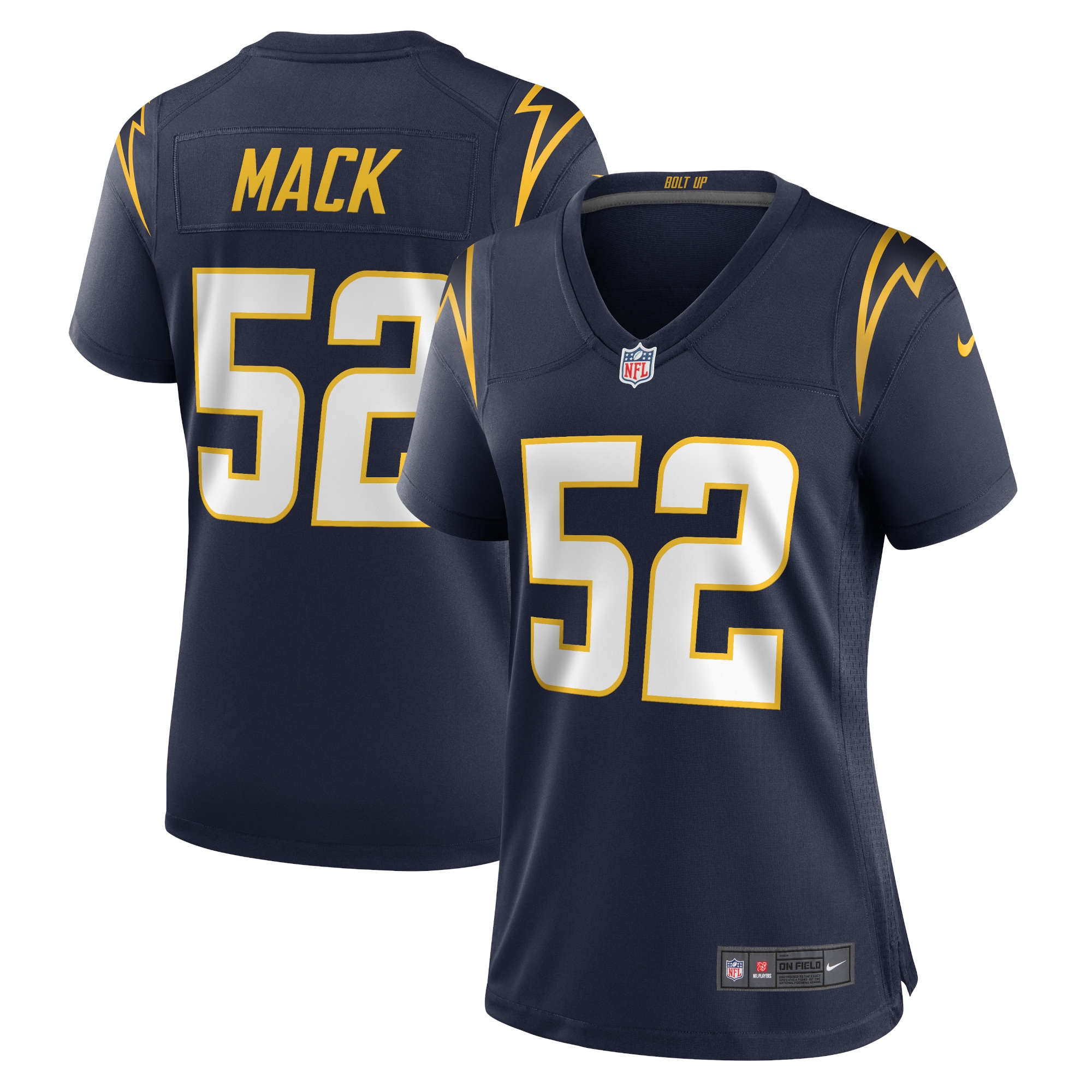 Los Angeles Chargers Khalil Mack Navy Alternate Game NFL Jersey Women's