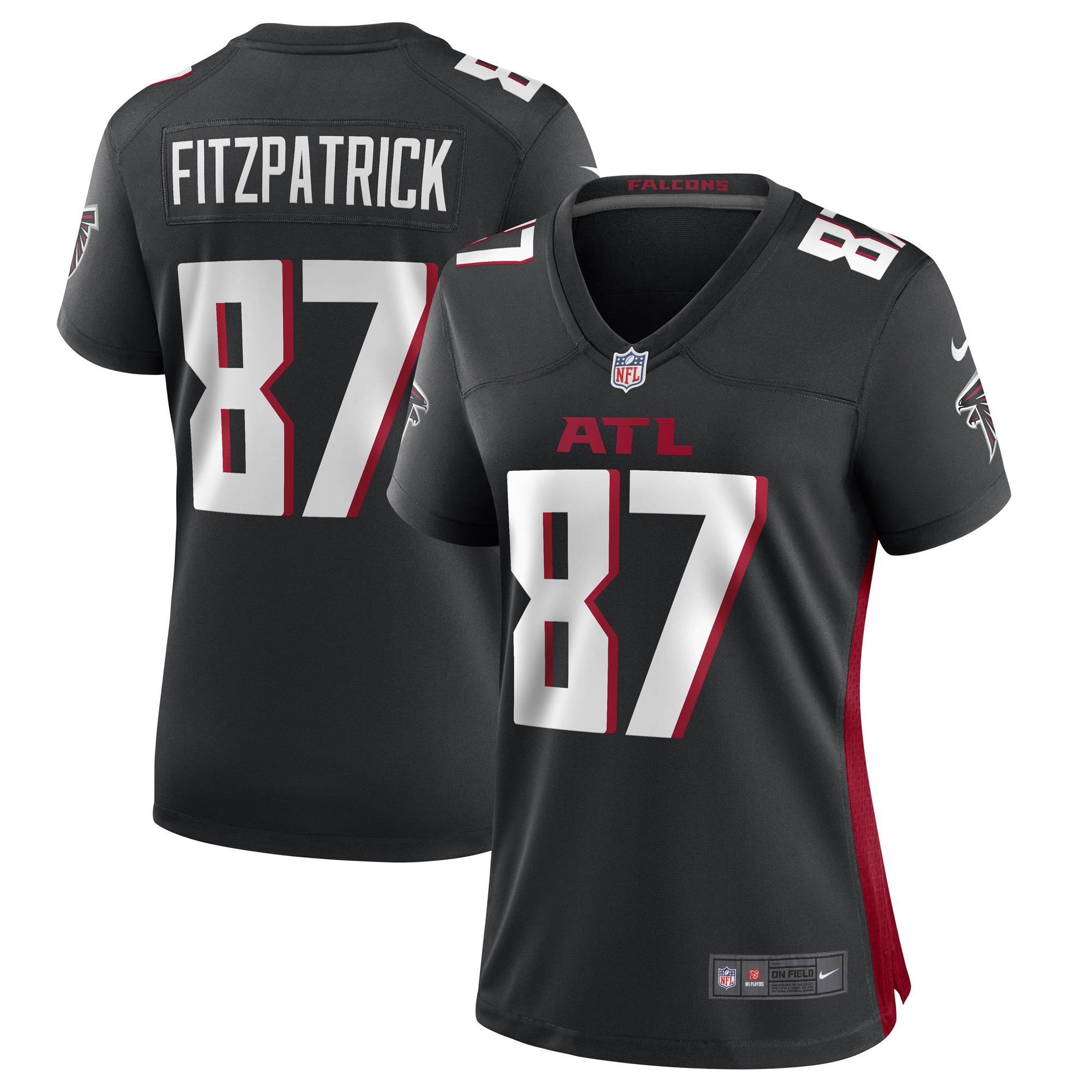 John FitzPatrick Atlanta Falcons Black Game Player NFL Jersey Women's