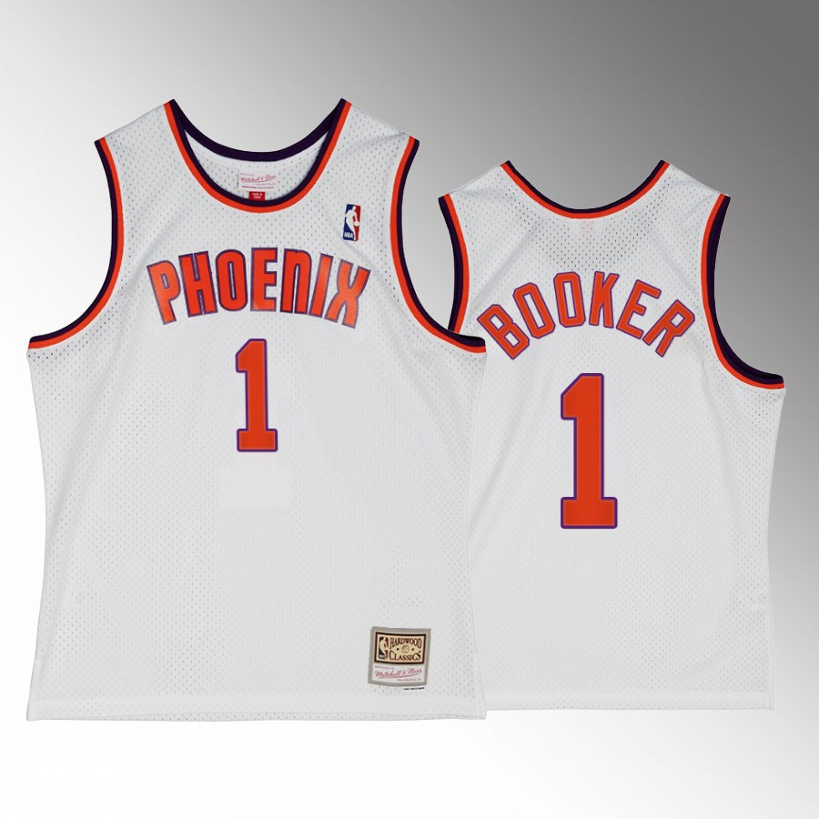 Devin Booker 1 Phoenix Suns Alternat White Hardwood Classics NBA Jersey Men's