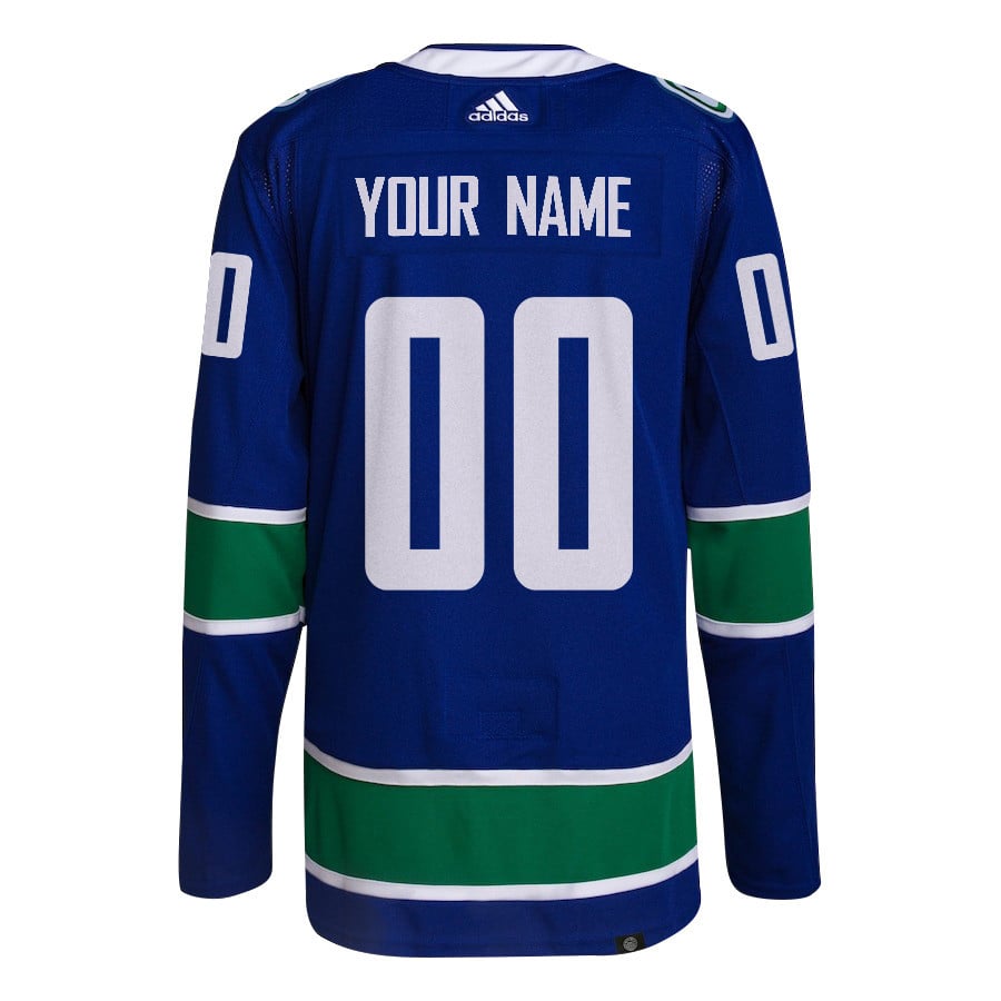 Vancouver Canucks 2024 Playoffs Patch Home Custom Blue NHL Jersey Men's