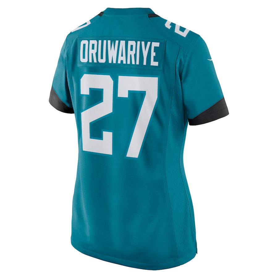Amani Oruwariye 27 Jacksonville Jaguars Game Teal NFL Jersey Women's