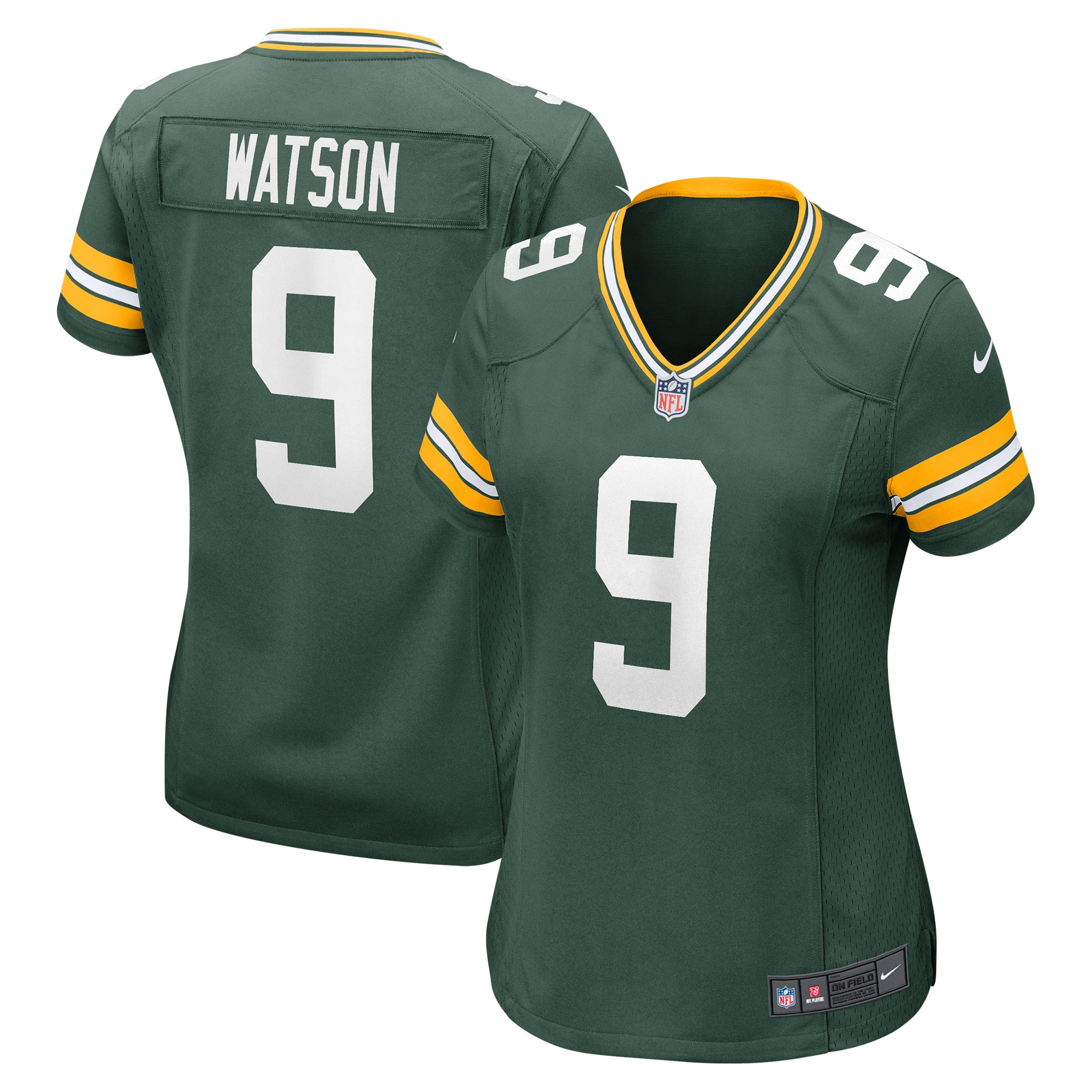 Green Bay Packers Christian Watson Green Player Game NFL Jersey Women's
