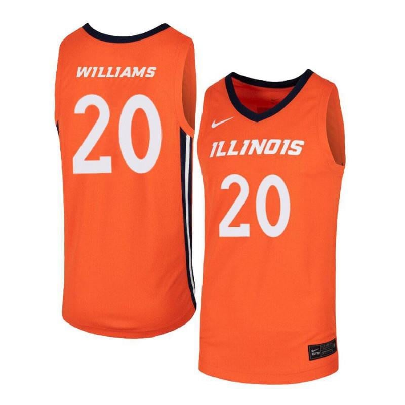 20 DaMonte Williams Orange Elite Illinois Fighting Illini NCAA Jersey Men's