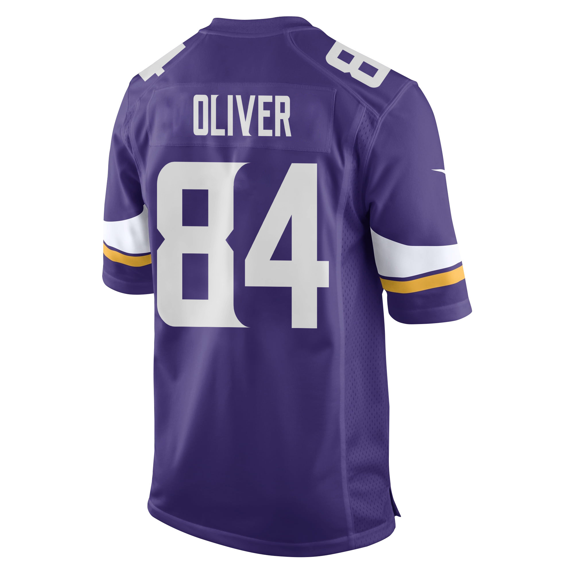Josh Oliver 84 Minnesota Vikings Super Bowl LIX New Orleans Patch Game Purple NFL Jersey Men's