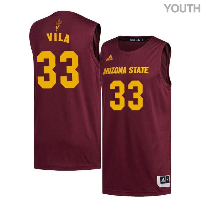 33 Ramon Vila Maroon Arizona State Sun Devils NCAA Jersey Youth