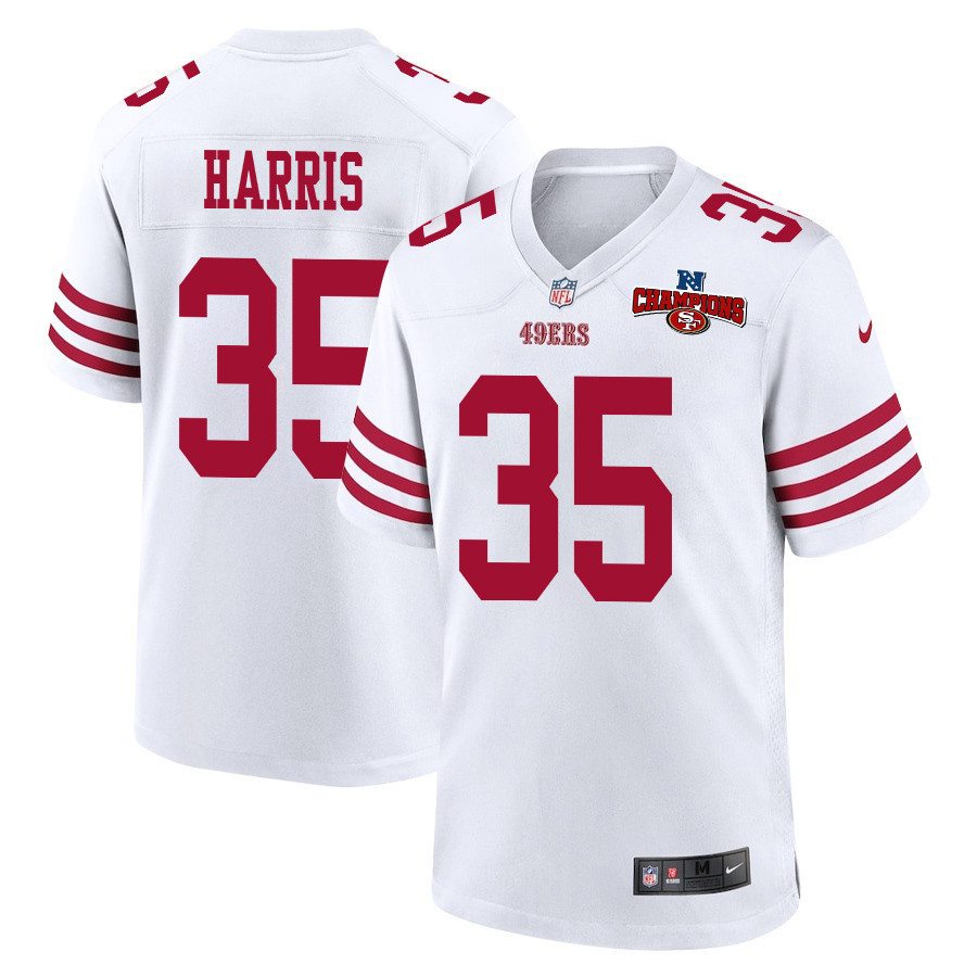 Erik Harris 35 San Francisco 49ers NFC Champions Patch Game White NFL Jersey Men's