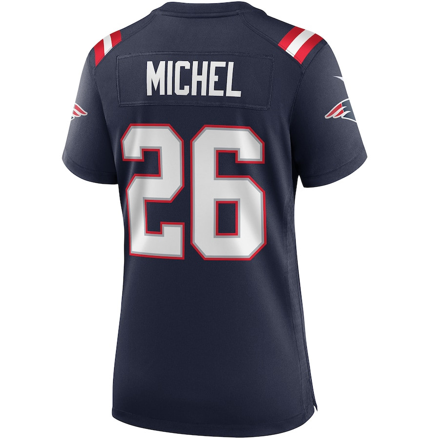 Sony Michel 26 New England Patriots Game Navy NFL Jersey Women's