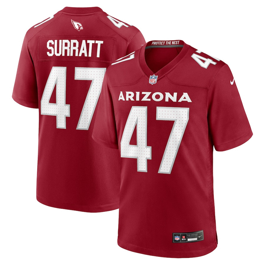 Sage Surratt 47 Arizona Cardinals Team Game Cardinal NFL Jersey Men's