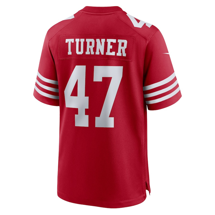 Ezekiel Turner 47 San Francisco 49ers Team Game Scarlet NFL Jersey Men's
