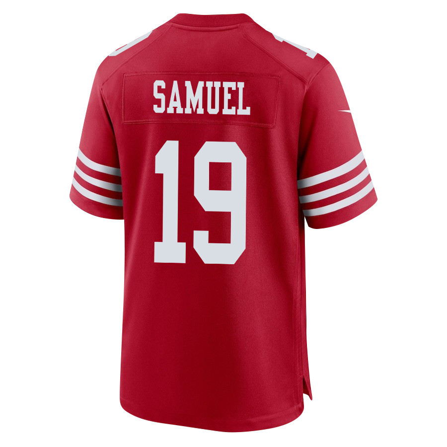 Deebo Samuel 19 San Francisco 49ers Super Bowl LVIII Patch Game Scarlet NFL Jersey Men's