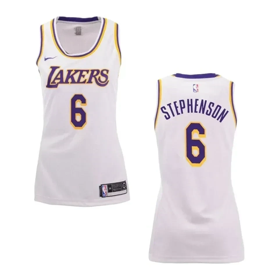 Los Angeles Lakers 6 Lance Stephenson Association Swingman White NBA Jersey Women's