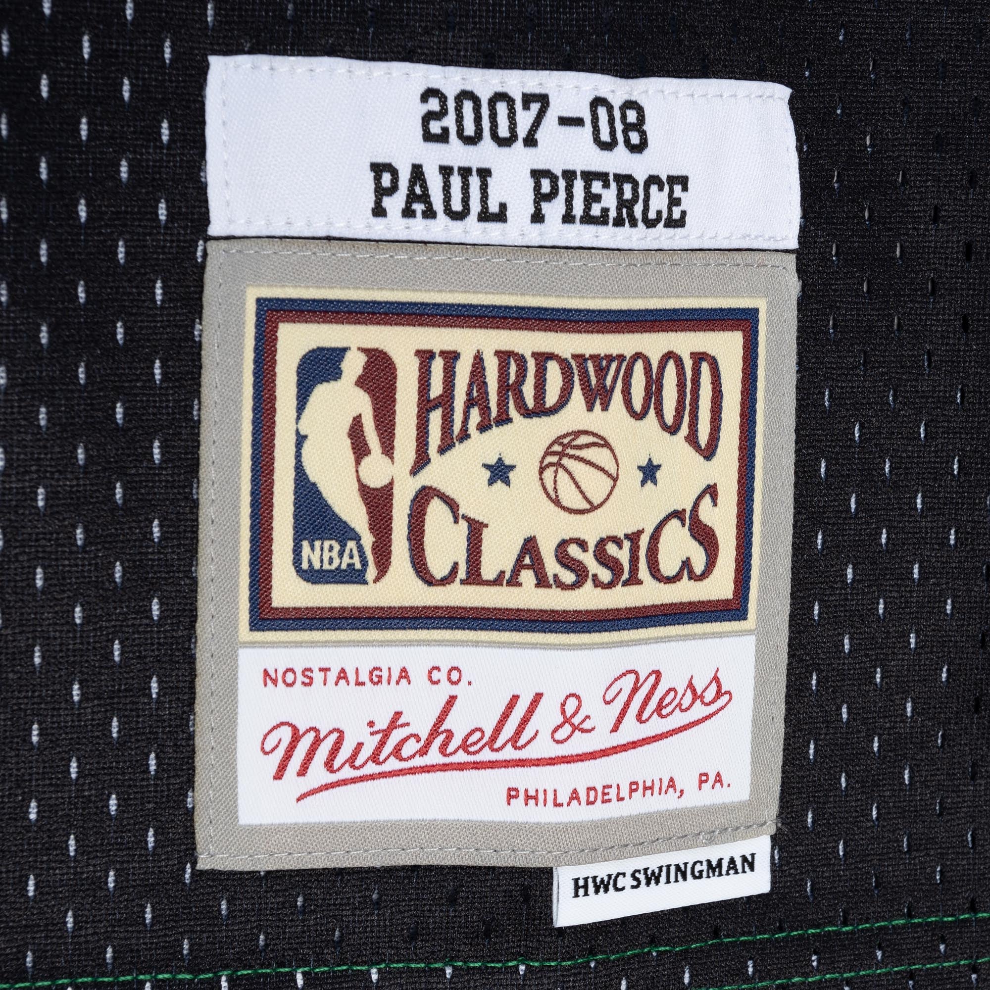 Mitchell Ness Paul Pierce Black/Kelly Green Boston Celtics Hardwood Classics 2007/08 Split Swingman NBA Jersey Men's