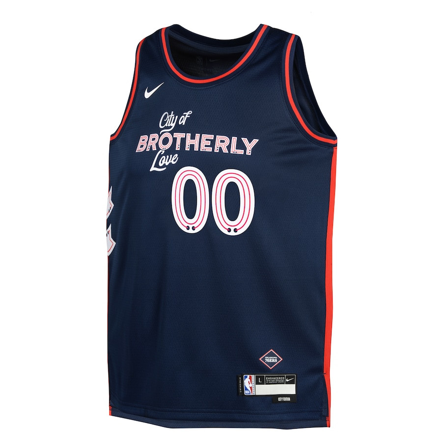 Philadelphia 76ers 2023/24 City Edition Swingman Custom Navy NBA Jersey Youth