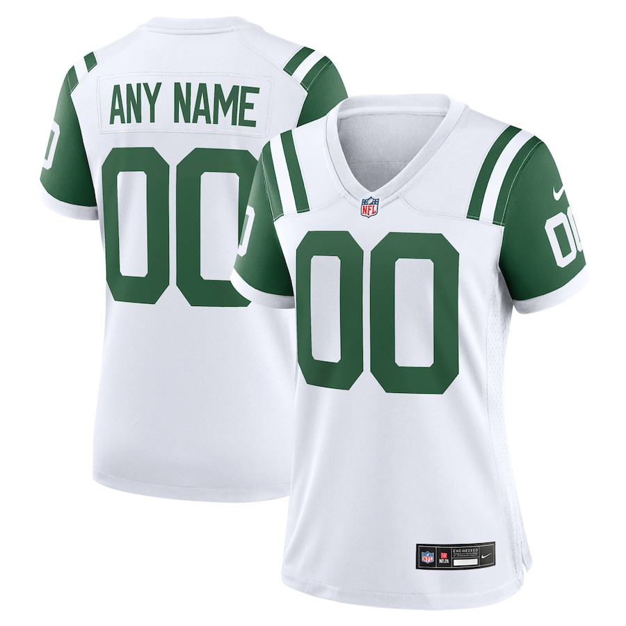 New York Jets Classic Alternate Custom White NFL Jersey Women's