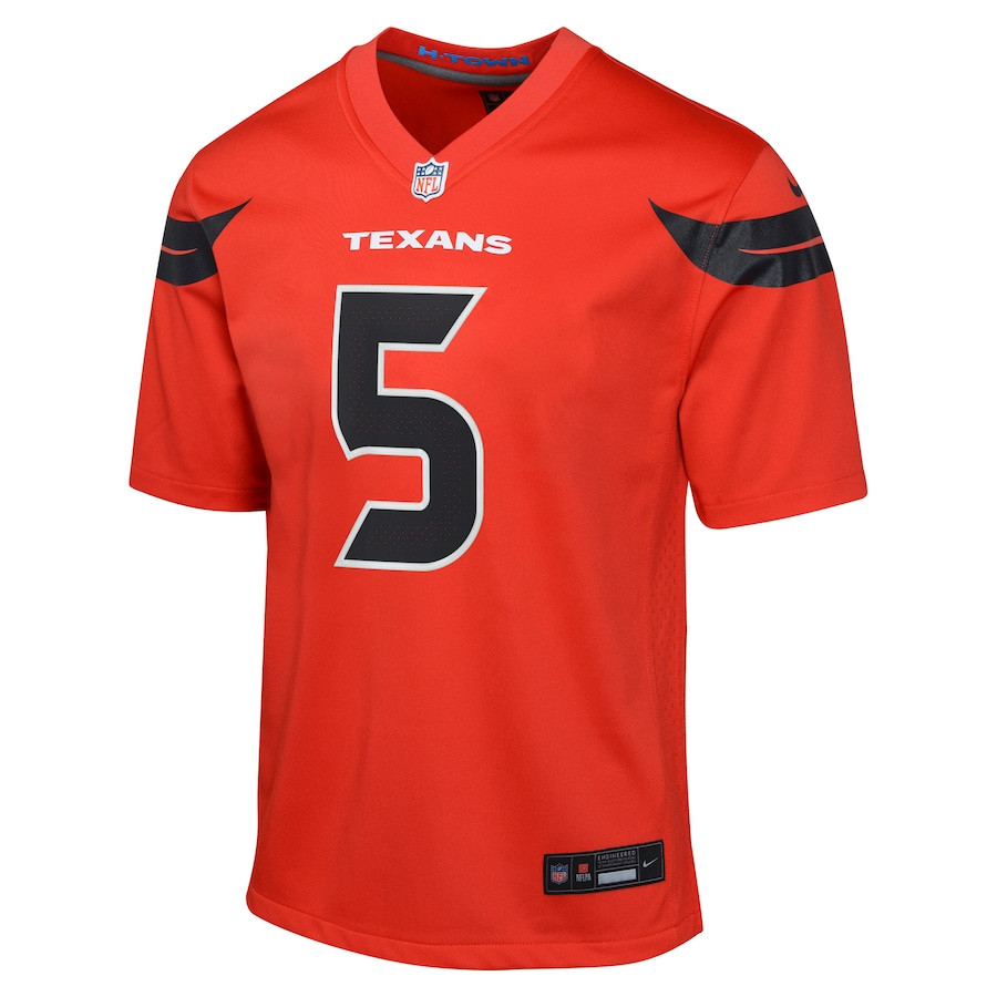 Jalen Pitre 5 Houston Texans Alternate Game Red NFL Jersey Youth